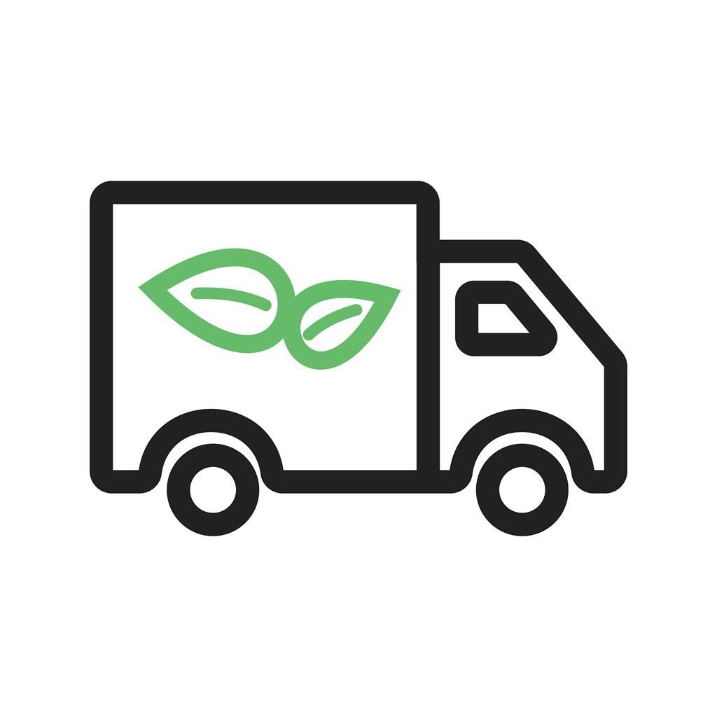 Eco friendly Truck Line Green Black Icon