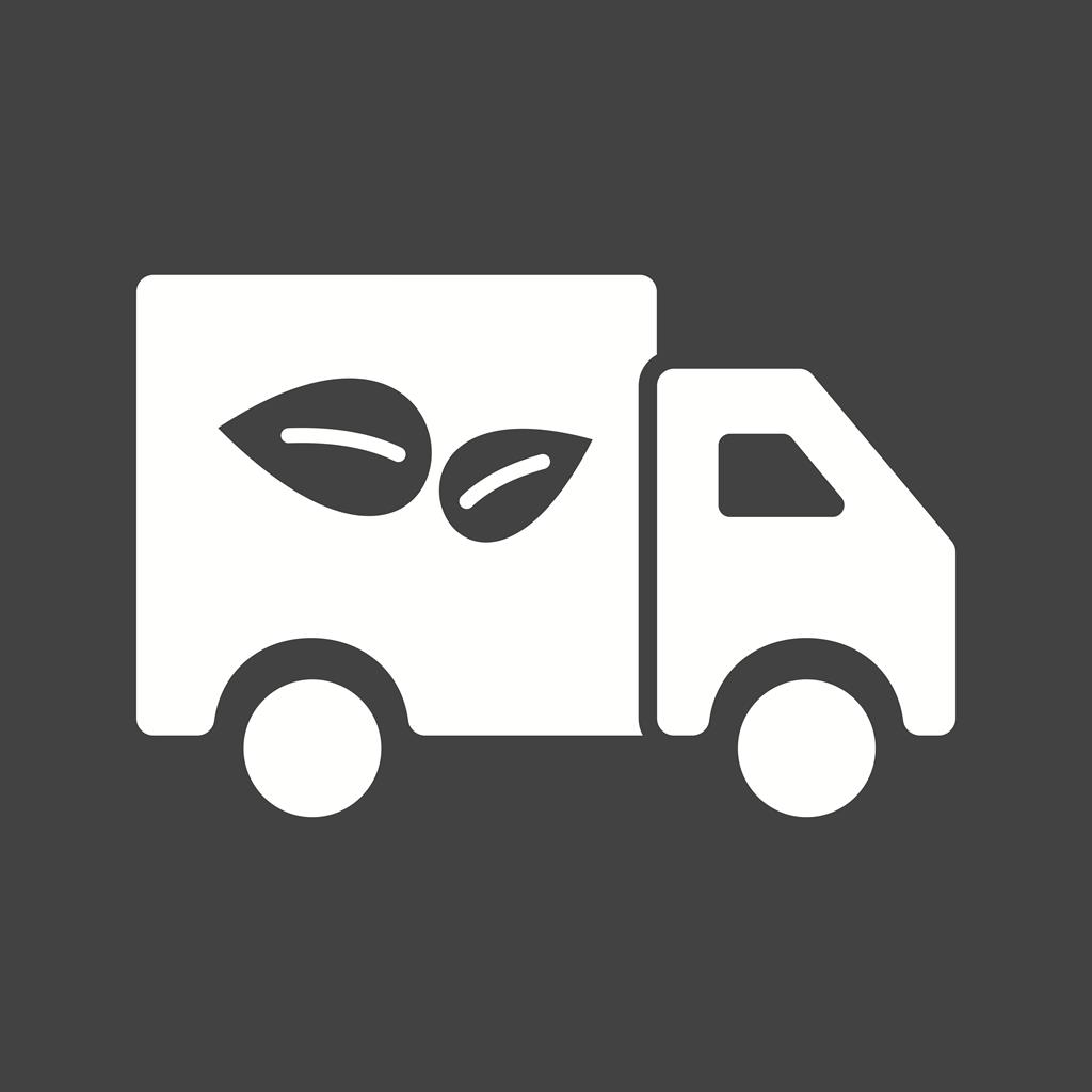 Eco friendly Truck Glyph Inverted Icon