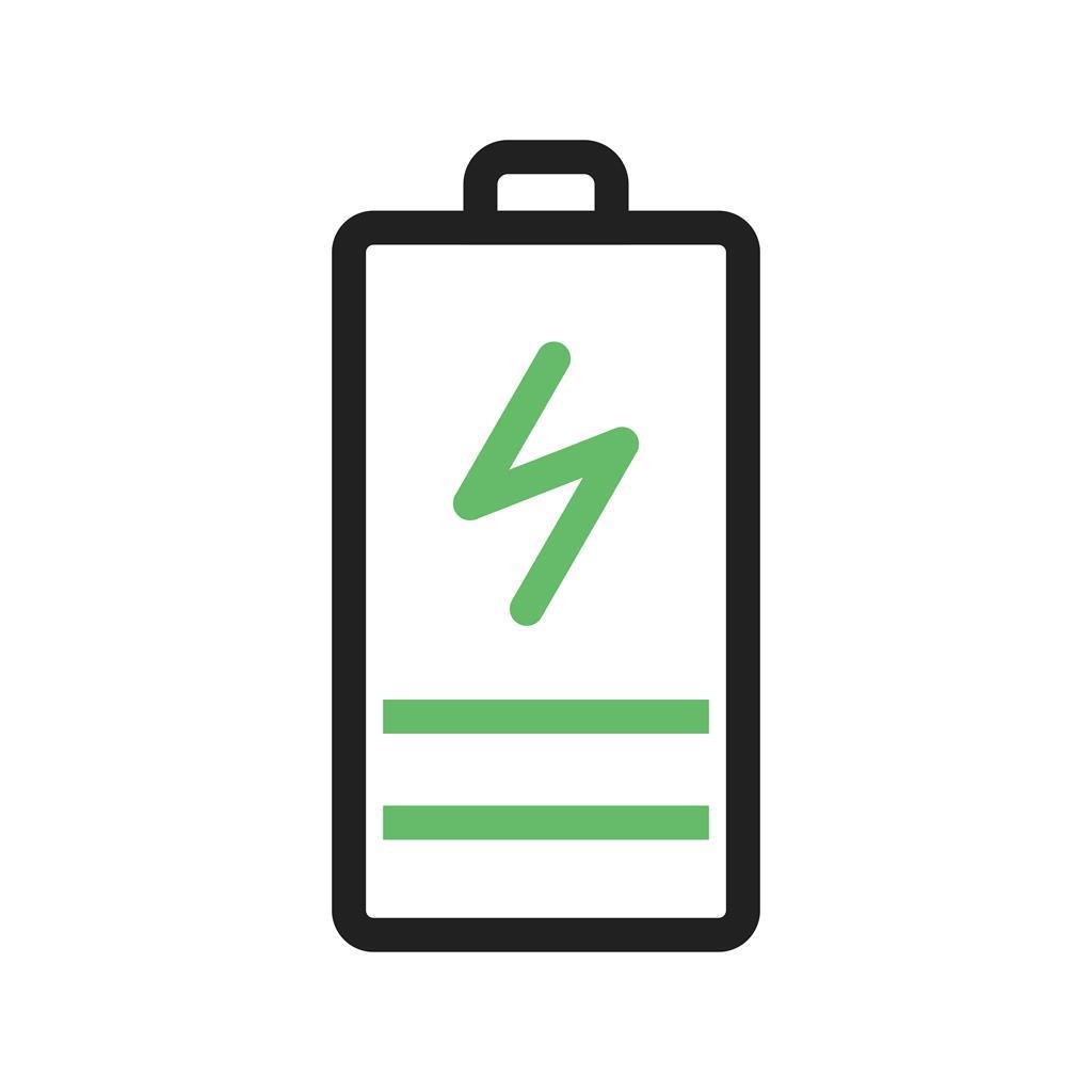 Charging Battery Line Green Black Icon