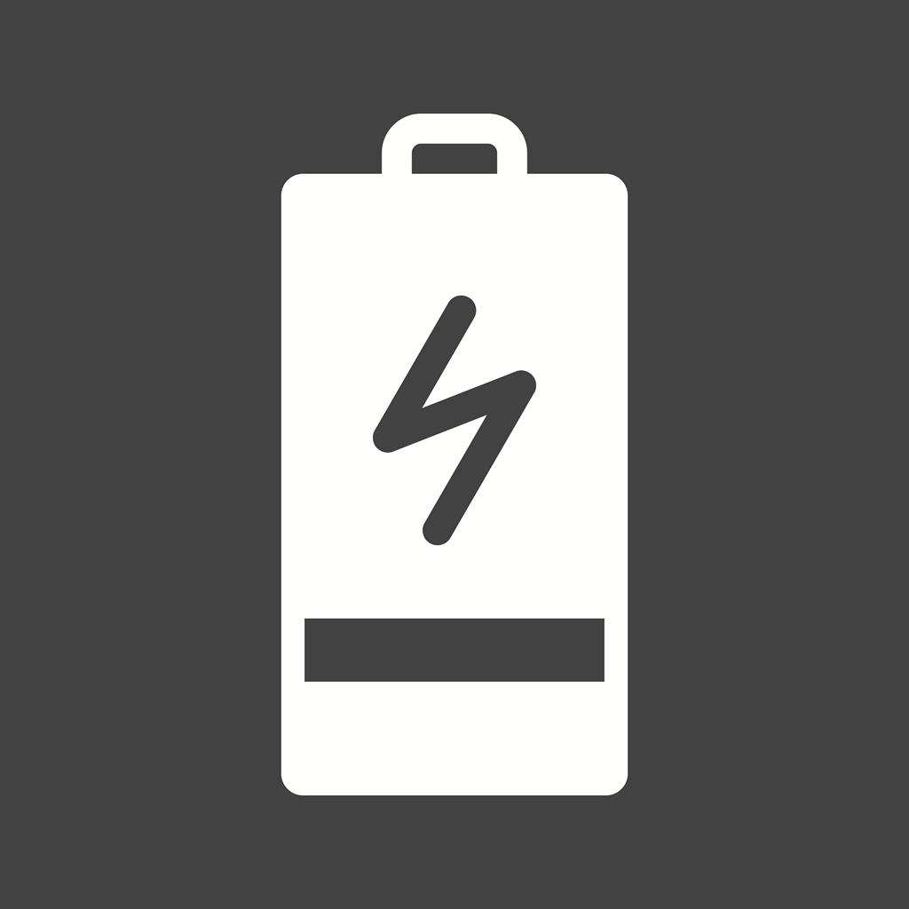 Charging Battery Glyph Inverted Icon