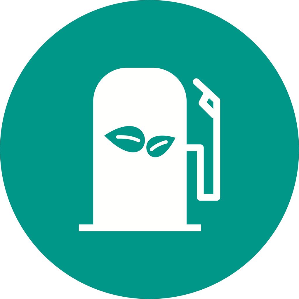 Eco friendly Petrol Pump Flat Round Icon