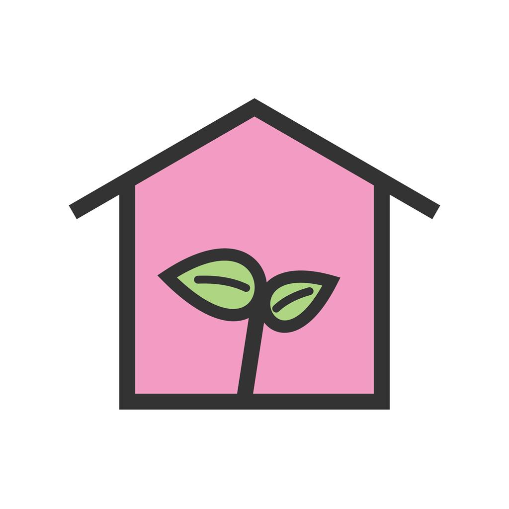Green House Line Filled Icon