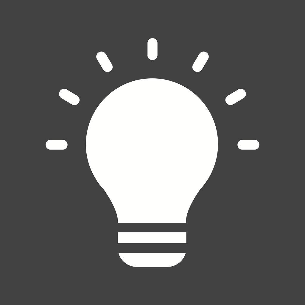 Electric Bulb II Glyph Inverted Icon