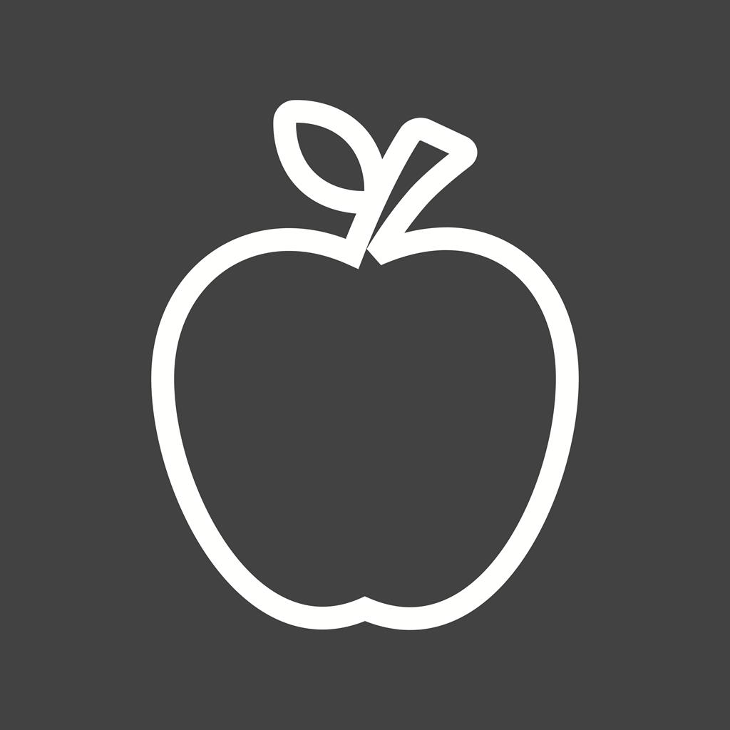 Apple Line Inverted Icon