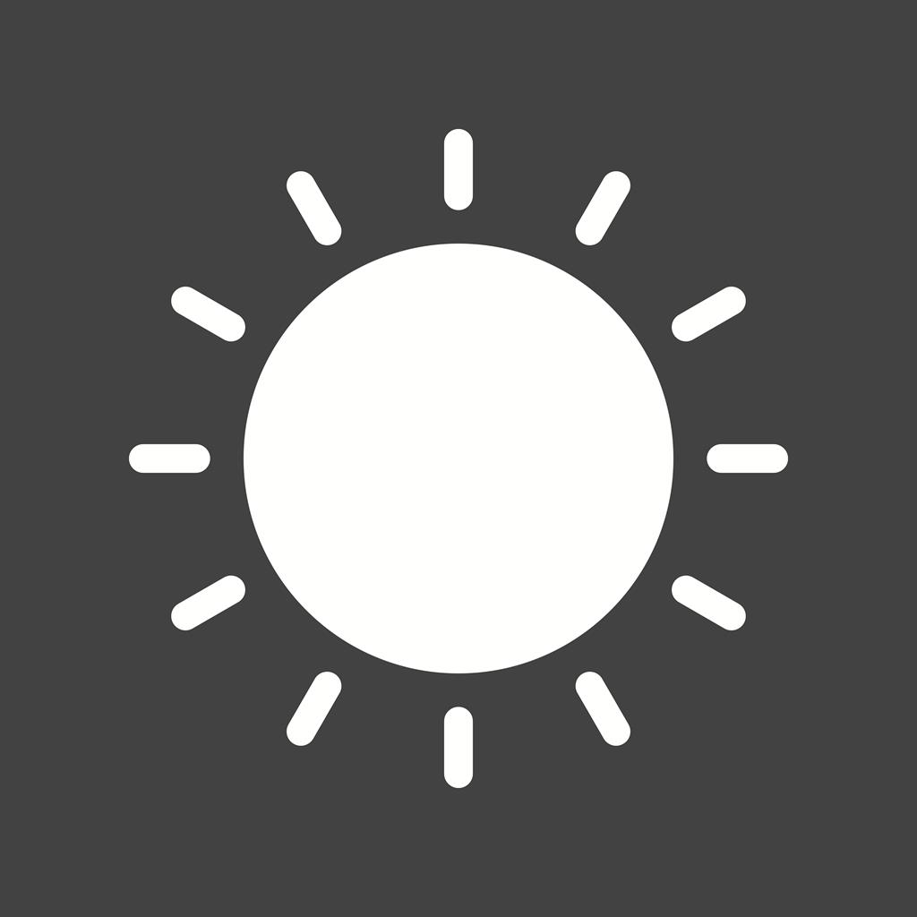 Sun II Glyph Inverted Icon