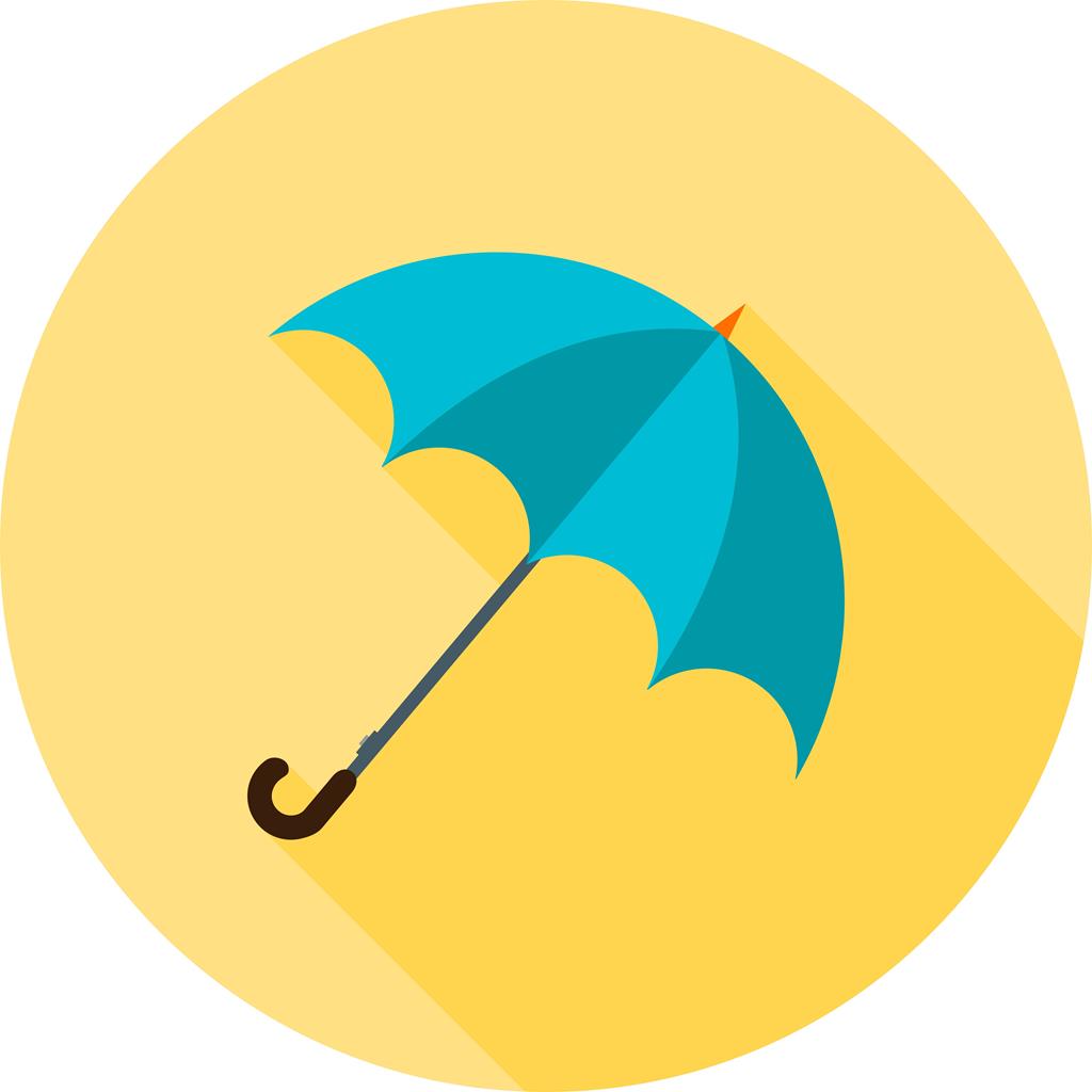 Umbrella Flat Shadowed Icon