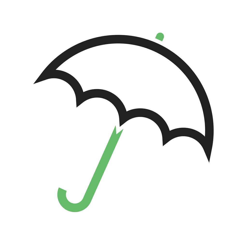 Umbrella Line Green Black Icon