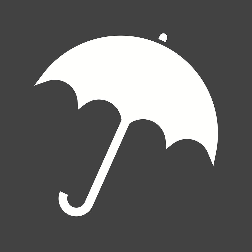 Umbrella Glyph Inverted Icon