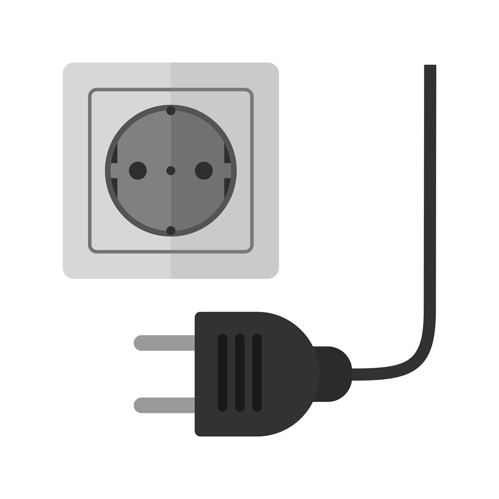 Plug and Socket Greyscale Icon
