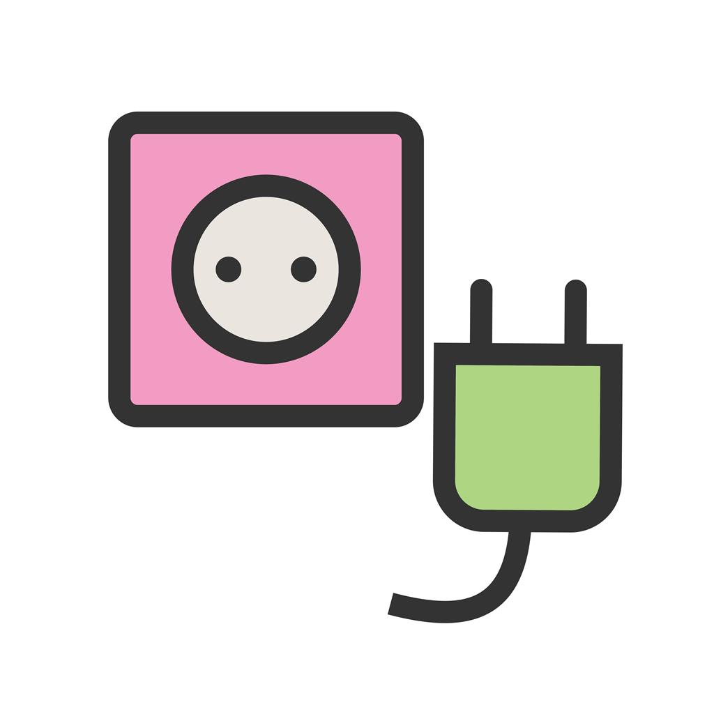 Plug and Socket Line Filled Icon