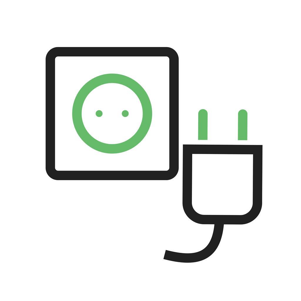 Plug and Socket Line Green Black Icon