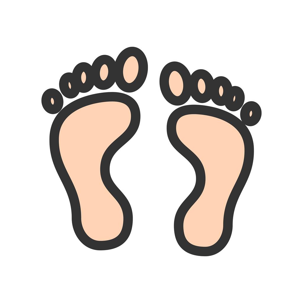 Feet Line Filled Icon