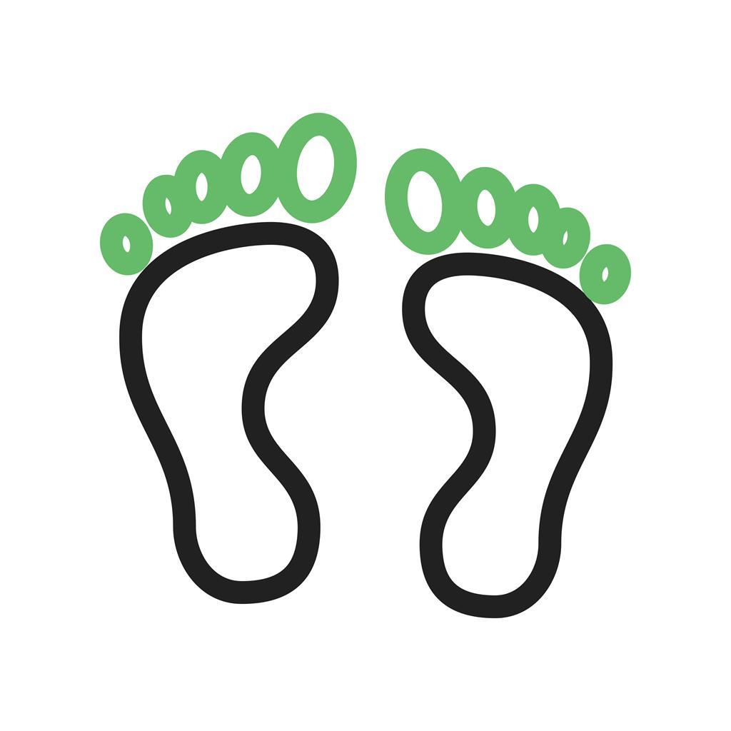 Feet Line Green Black Icon