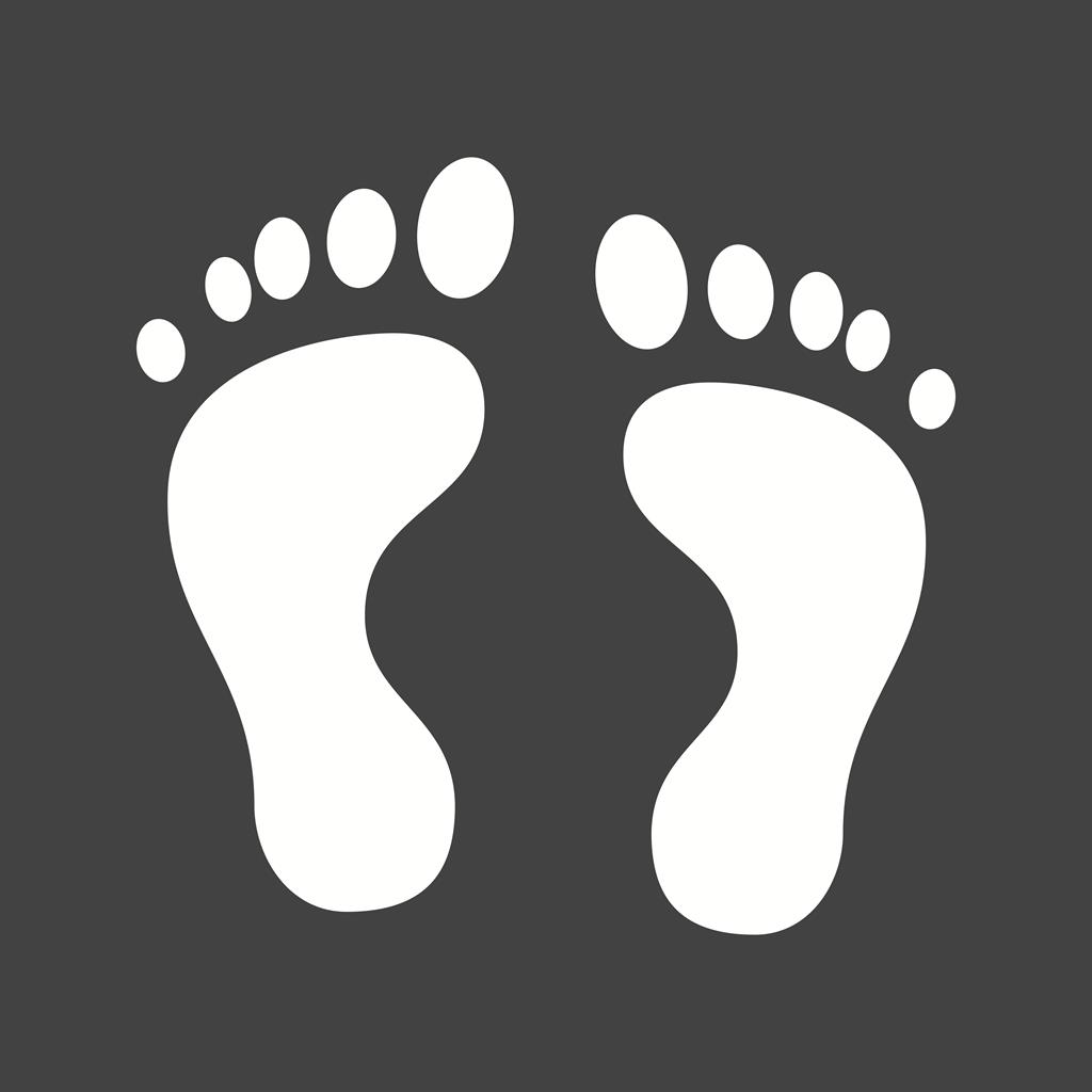 Feet Glyph Inverted Icon