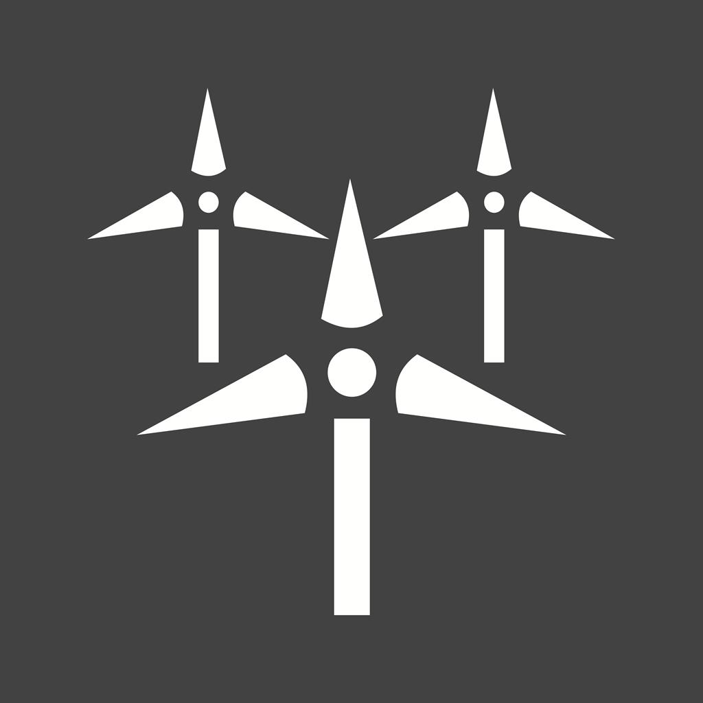 Multiple Windmills Glyph Inverted Icon