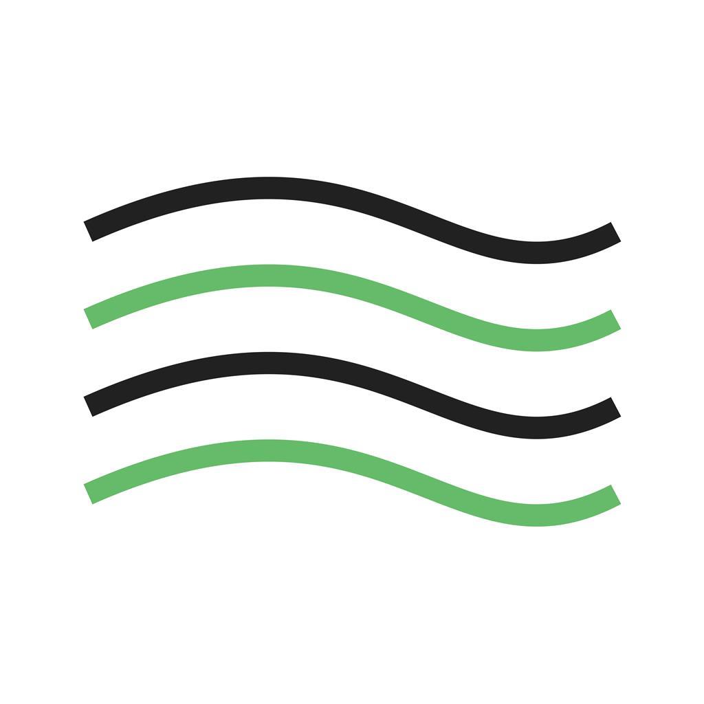 Water Line Green Black Icon