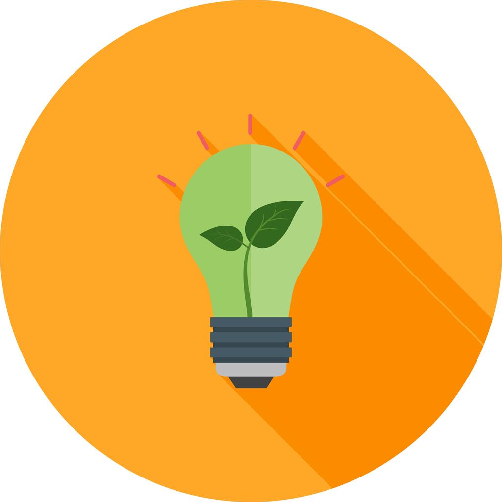 Eco friendly Bulb Flat Shadowed Icon