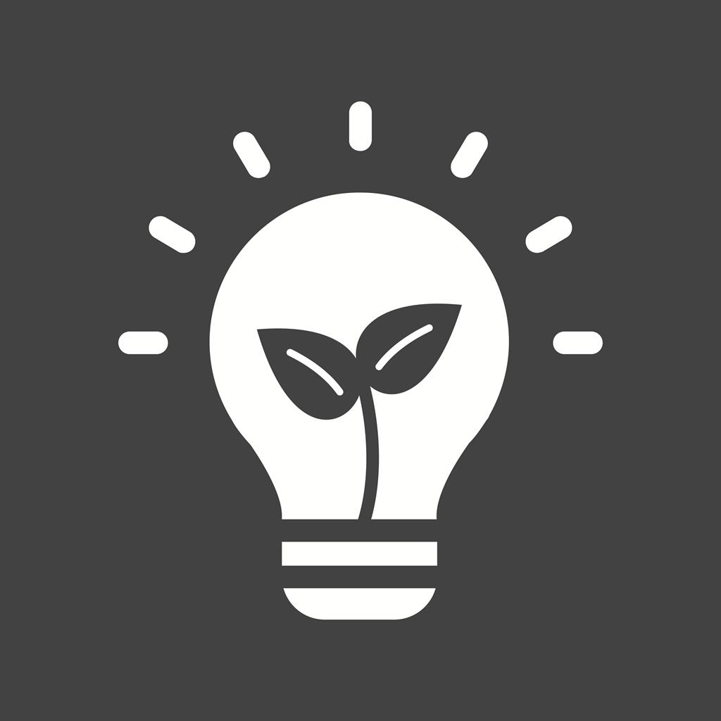 Eco friendly Bulb Glyph Inverted Icon