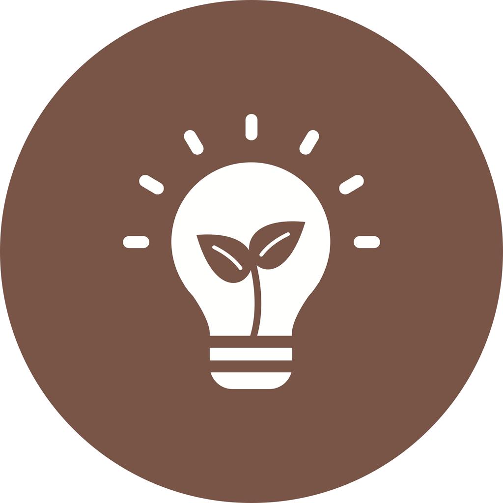 Eco friendly Bulb Flat Round Icon