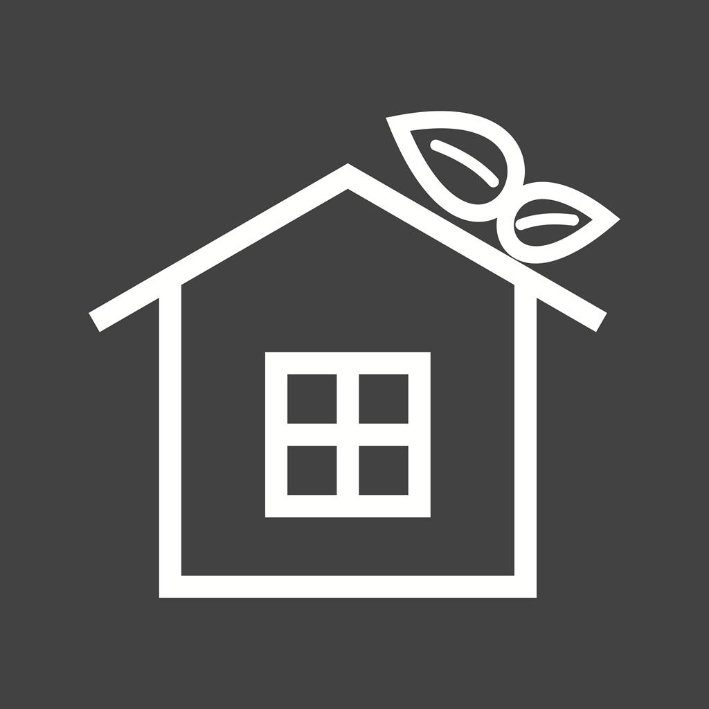 Eco friendly House Line Inverted Icon