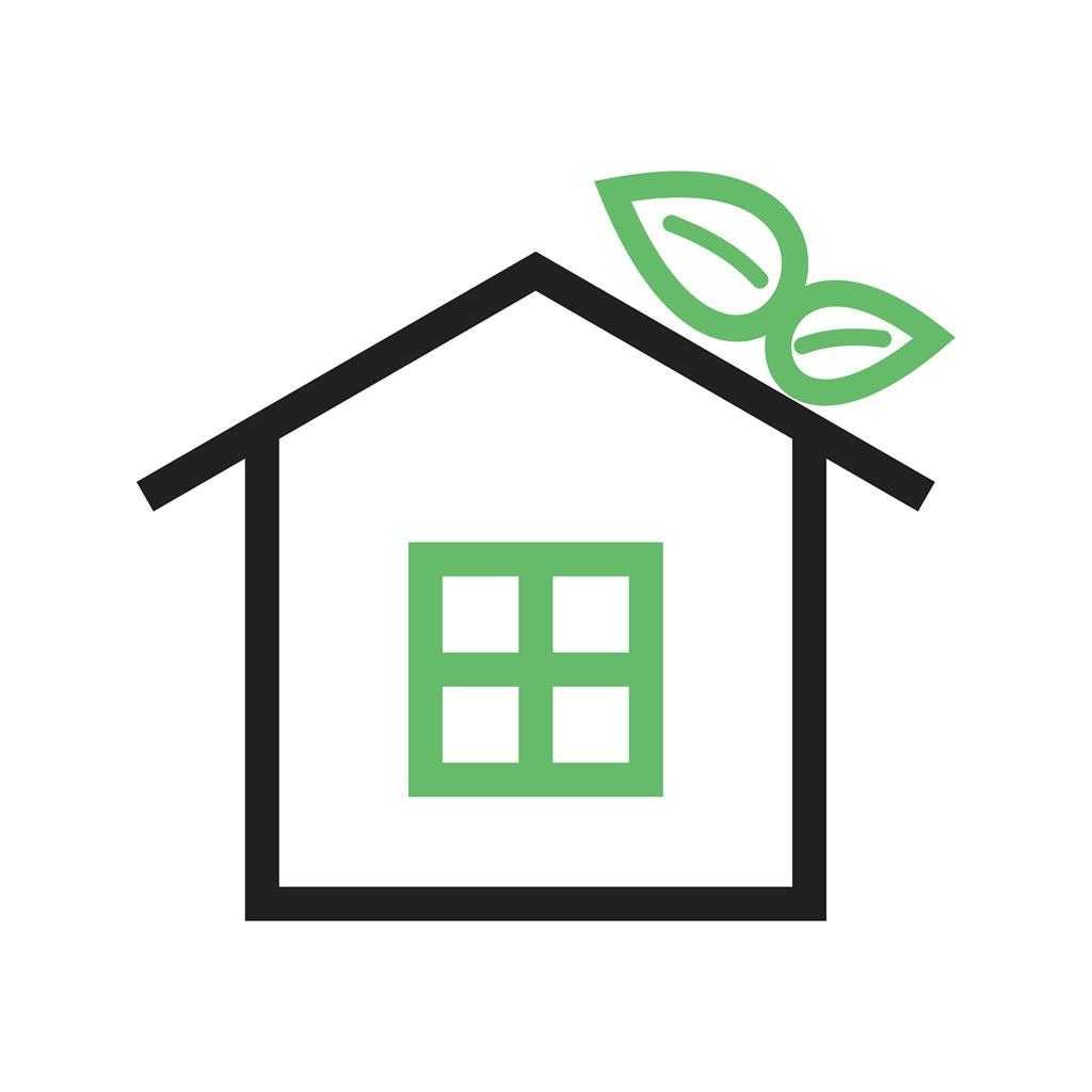 Eco friendly House Line Green Black Icon