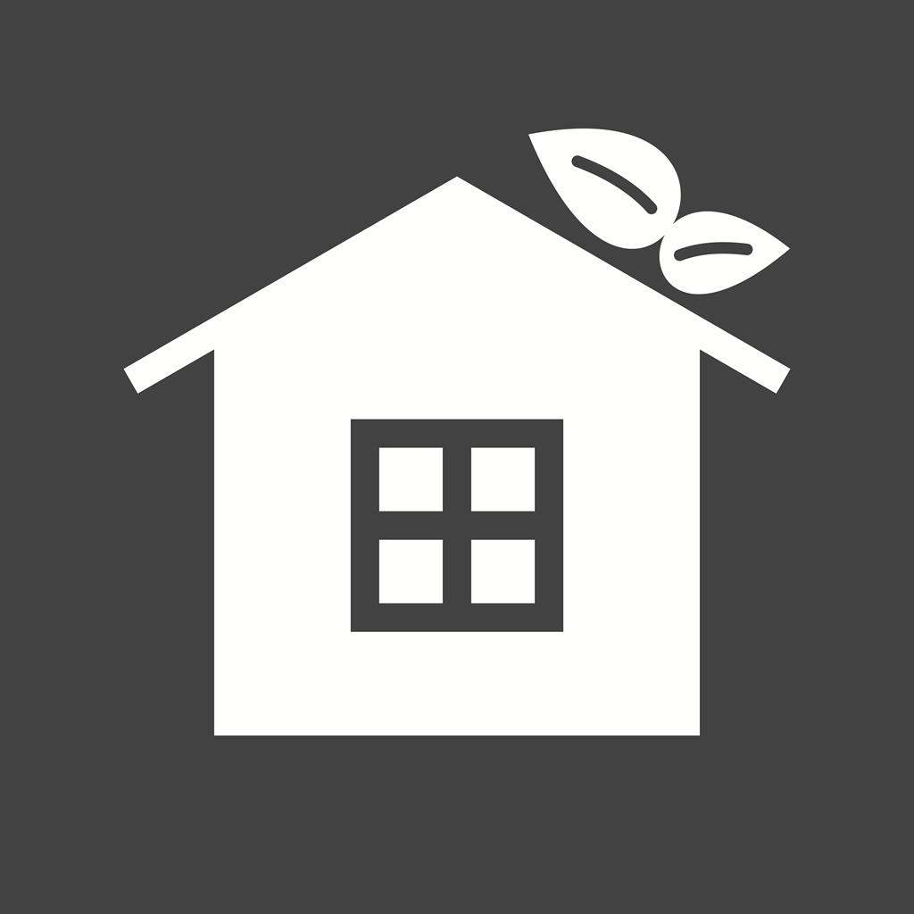 Eco friendly House Glyph Inverted Icon