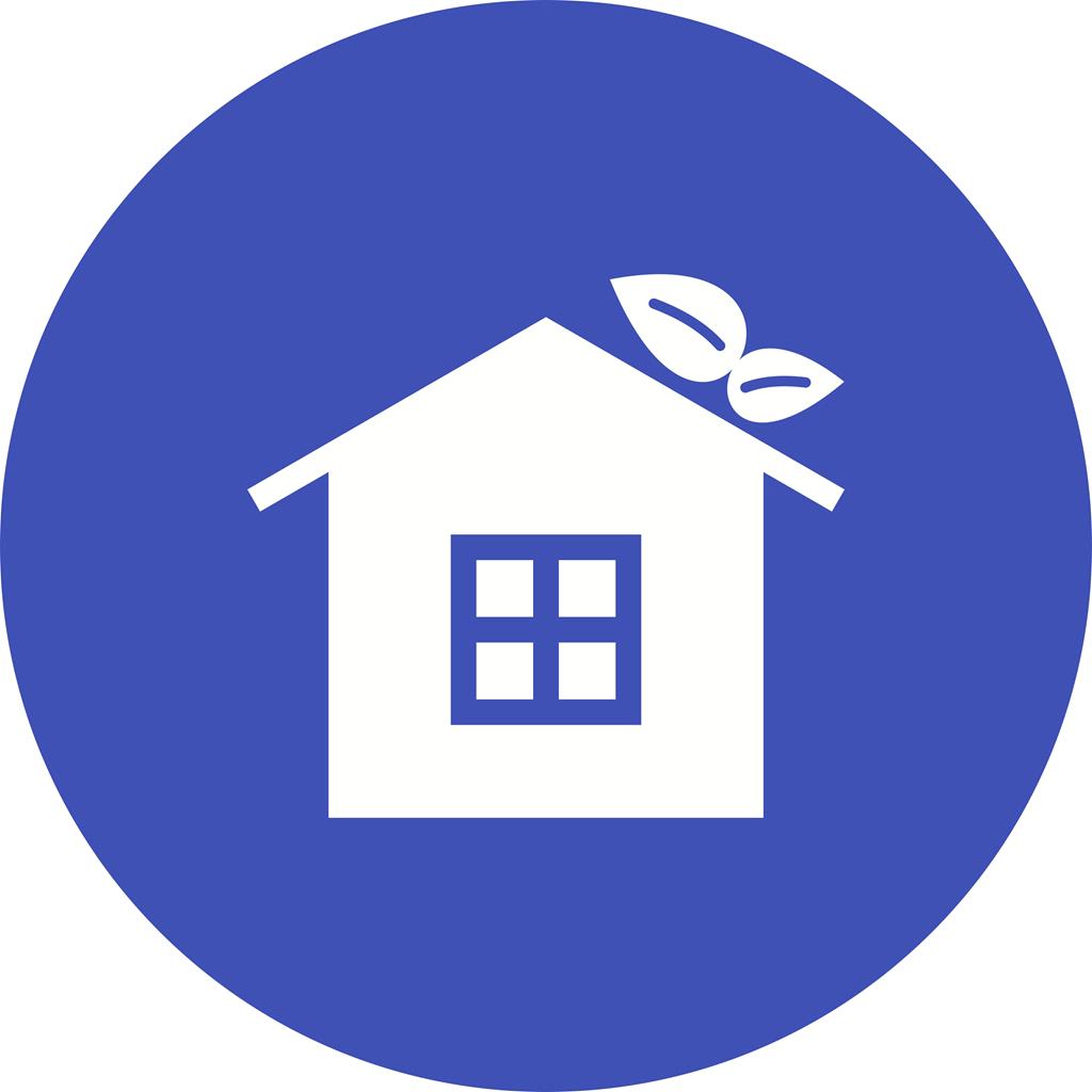 Eco friendly House Flat Round Icon