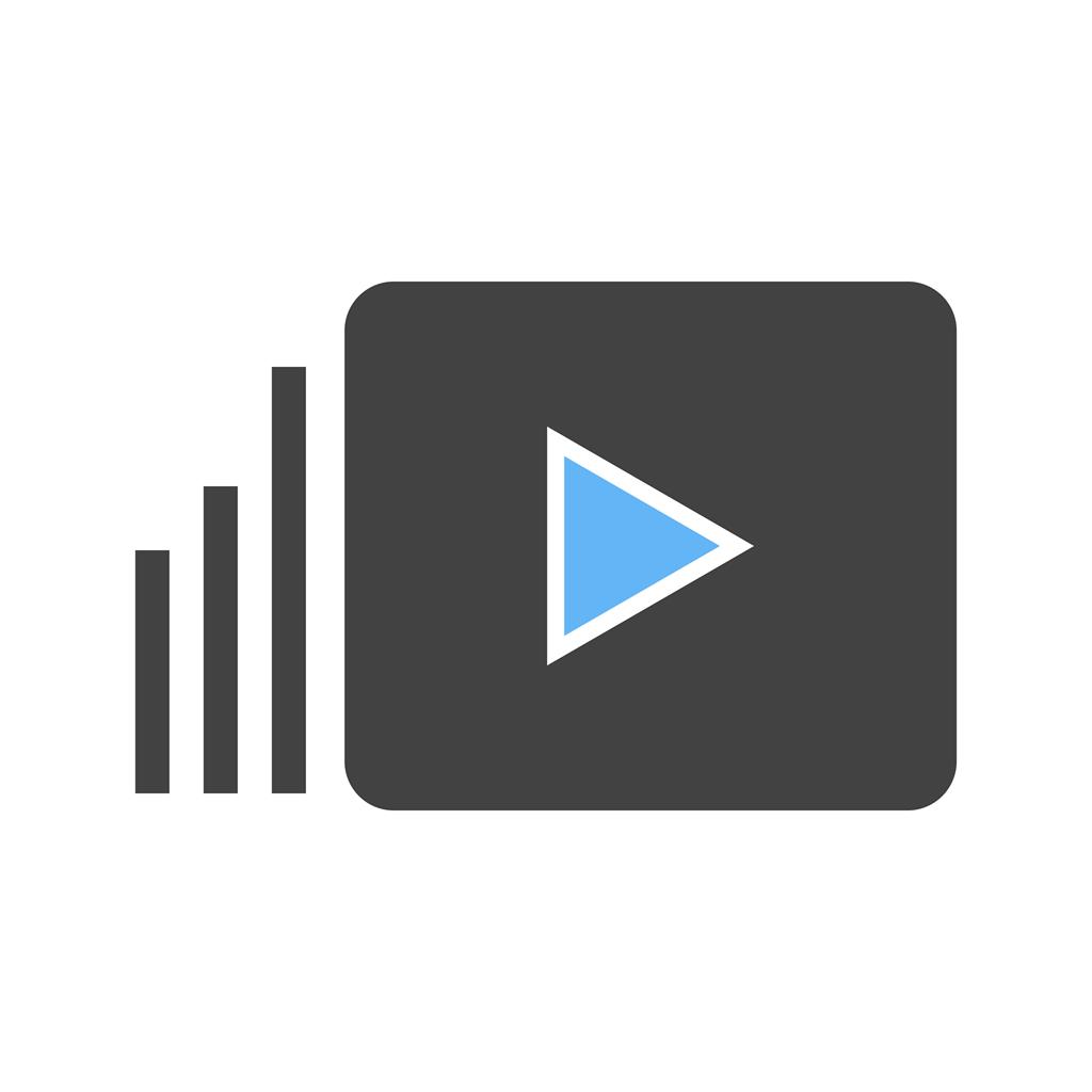 Video Marketing Blue Black Icon
