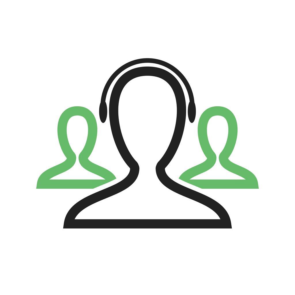 Customer Support Line Green Black Icon
