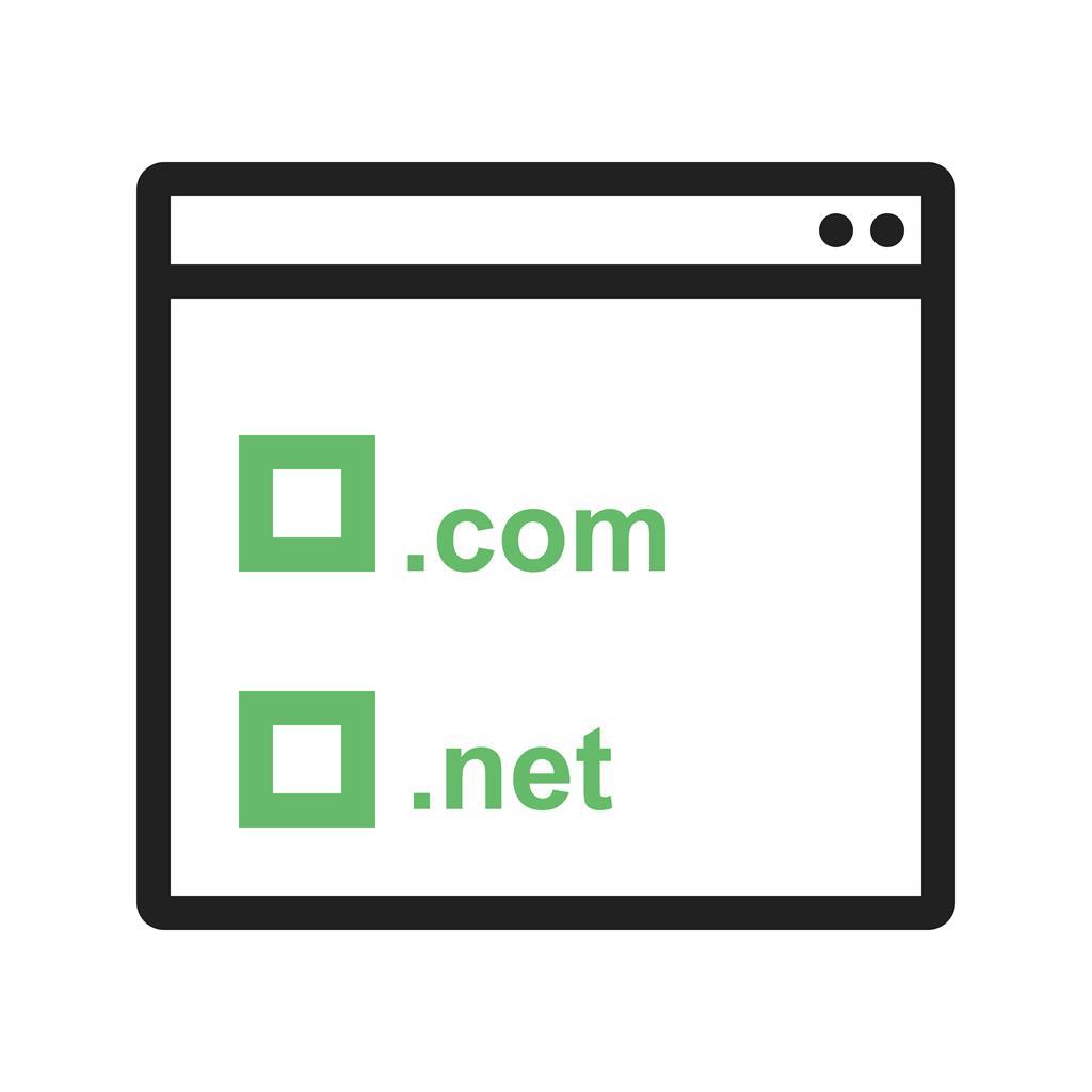 Domain Registration Line Green Black Icon