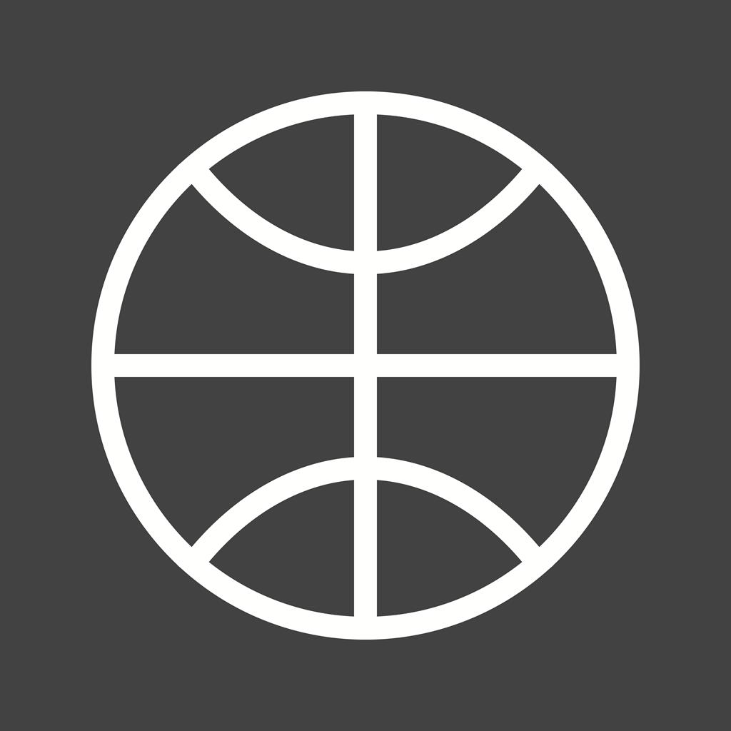 Basketball Line Inverted Icon - IconBunny