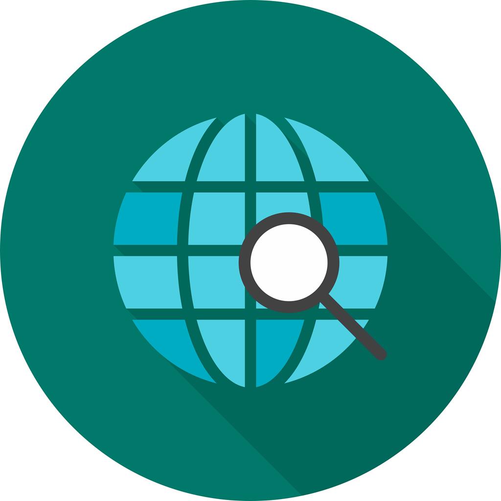 Global Search Flat Shadowed Icon