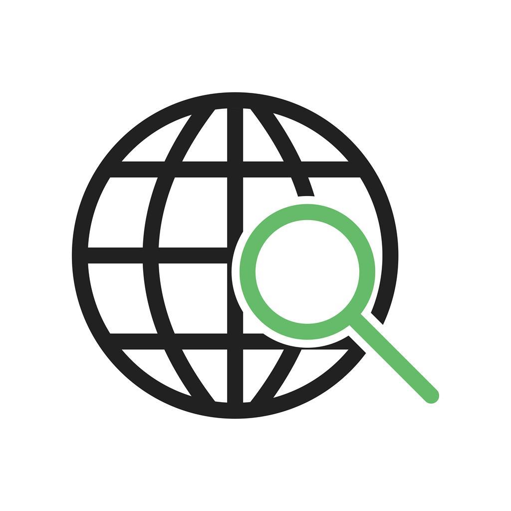 Global Search Line Green Black Icon