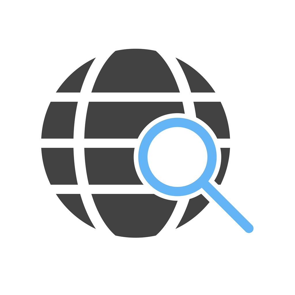 Global Search Blue Black Icon