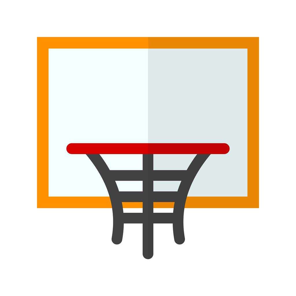 Basketball Hoop Flat Multicolor Icon - IconBunny