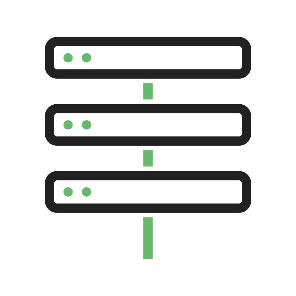 Web Hosting Line Green Black Icon