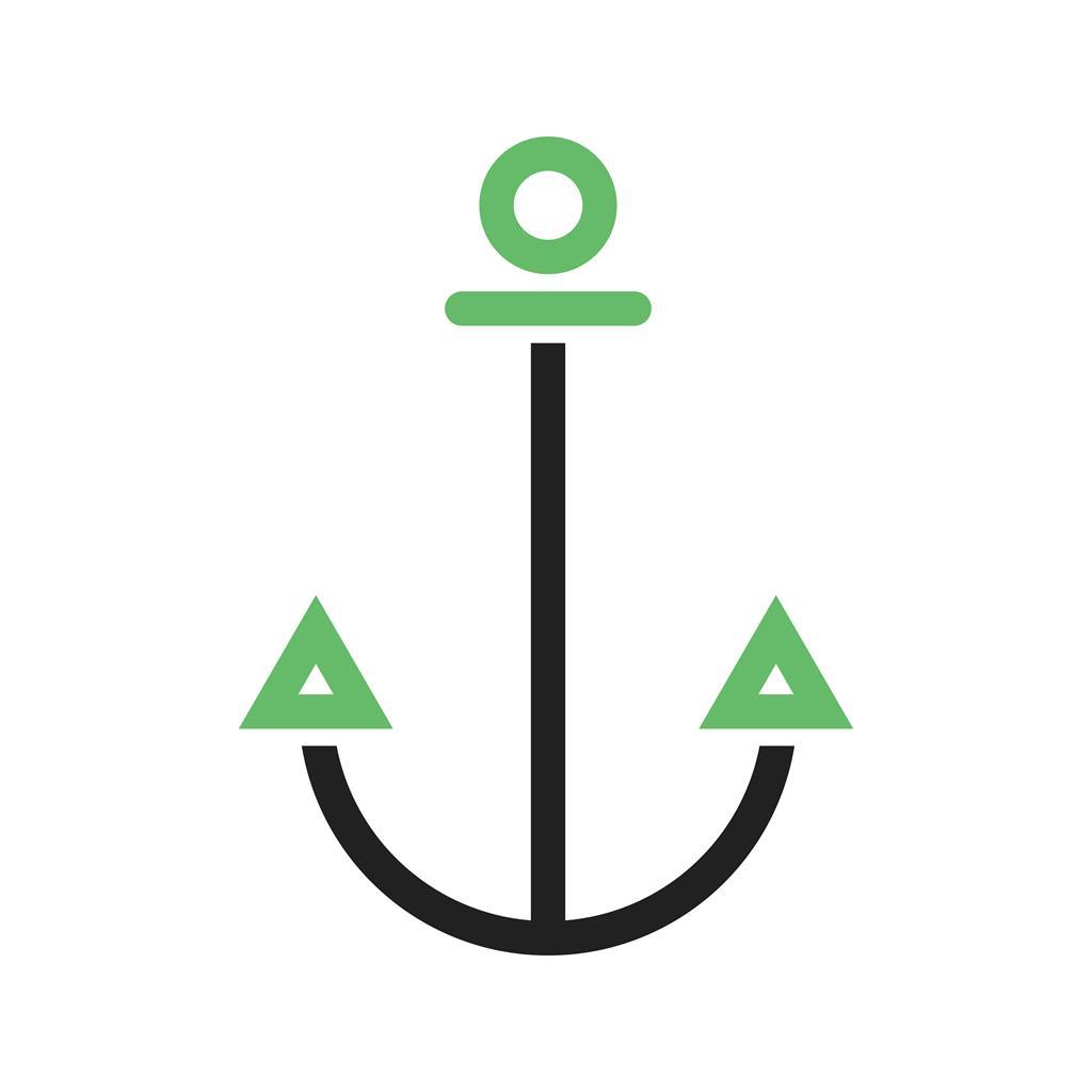 Anchor Line Green Black Icon