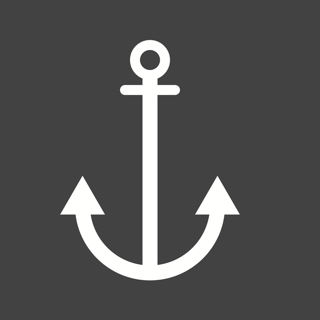 Anchor Glyph Inverted Icon