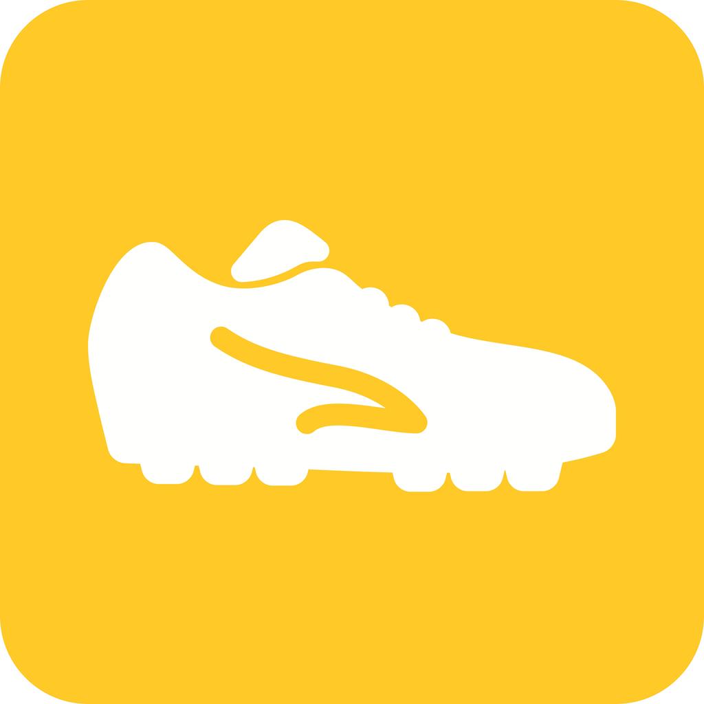 Football Shoes Flat Round Corner Icon - IconBunny