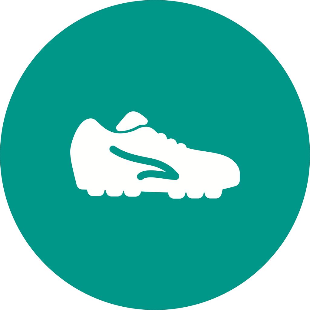 Football Shoes Flat Round Icon - IconBunny