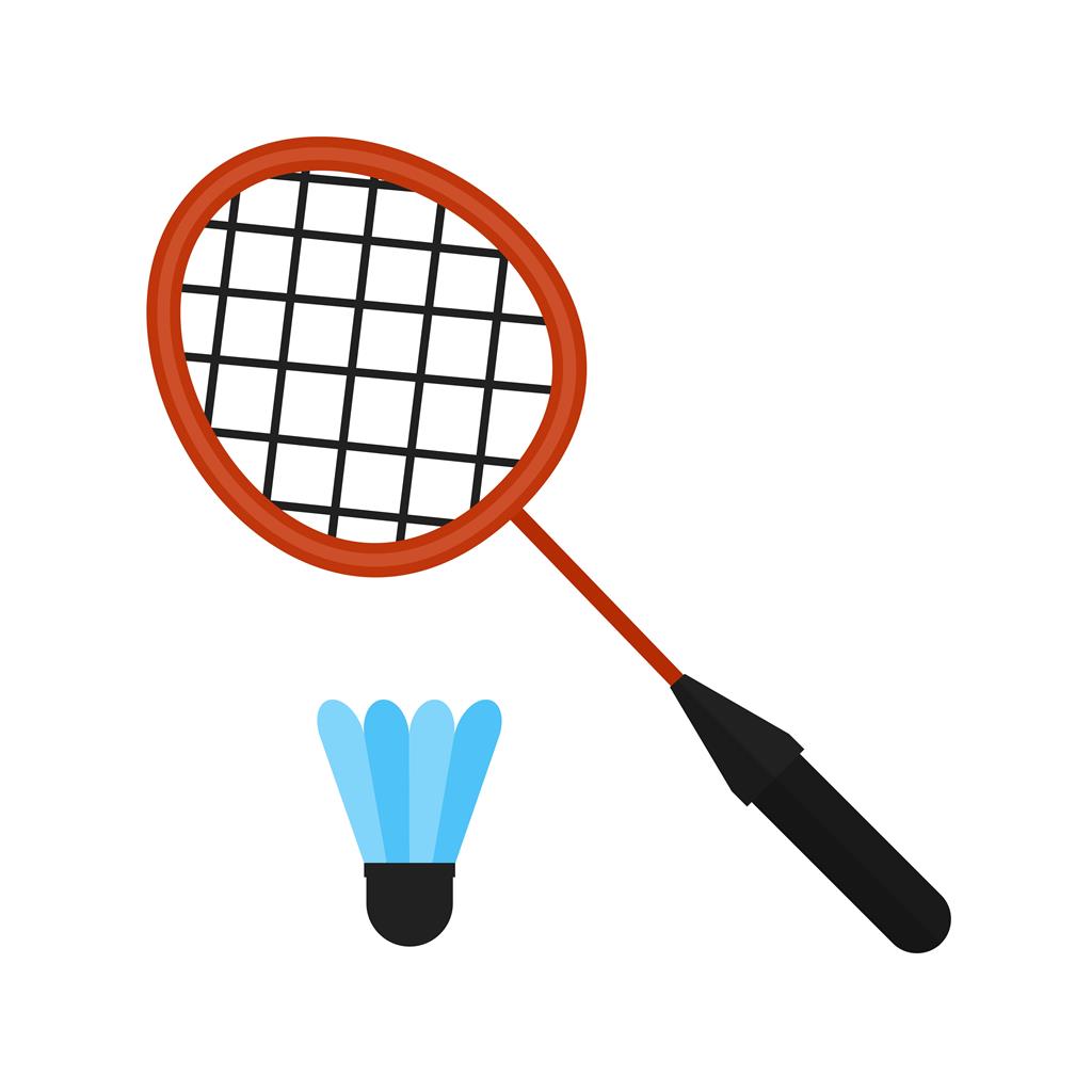 Badminton Flat Multicolor Icon - IconBunny