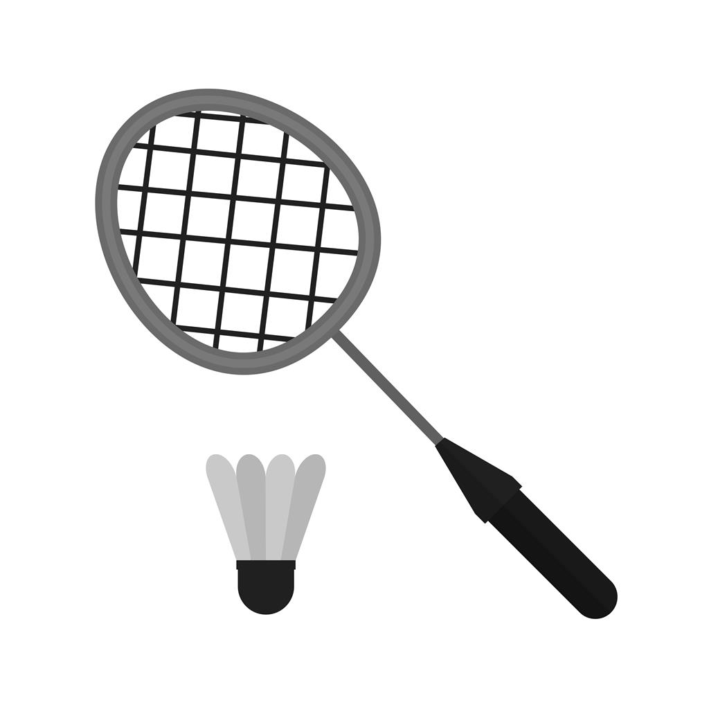 Badminton Greyscale Icon - IconBunny