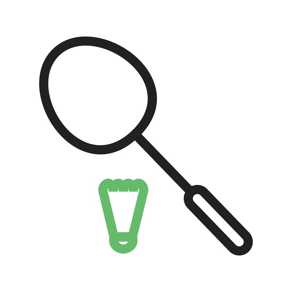 Badminton Line Green Black Icon - IconBunny