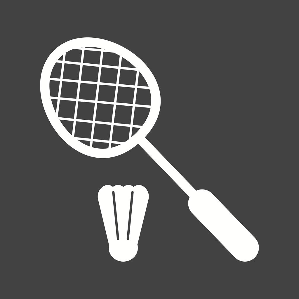 Badminton Glyph Inverted Icon - IconBunny
