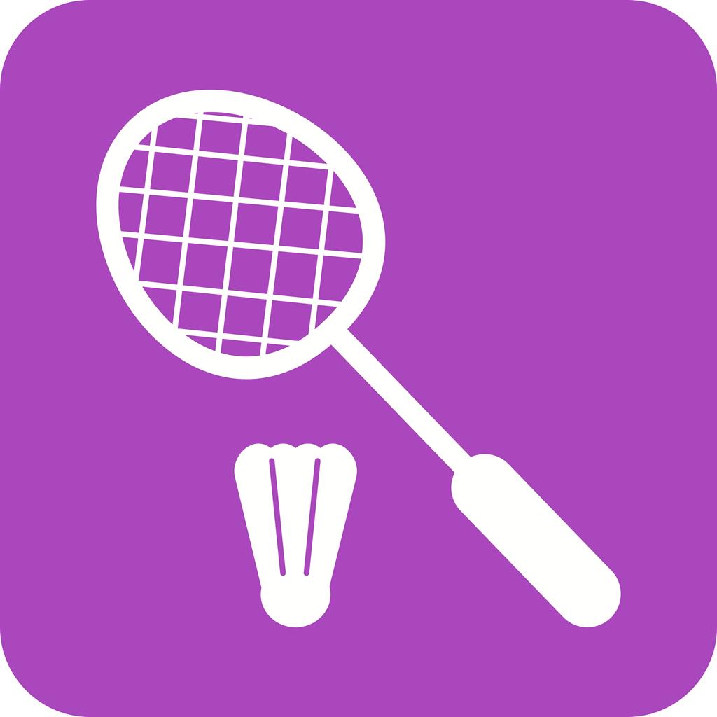 Badminton Flat Round Corner Icon - IconBunny