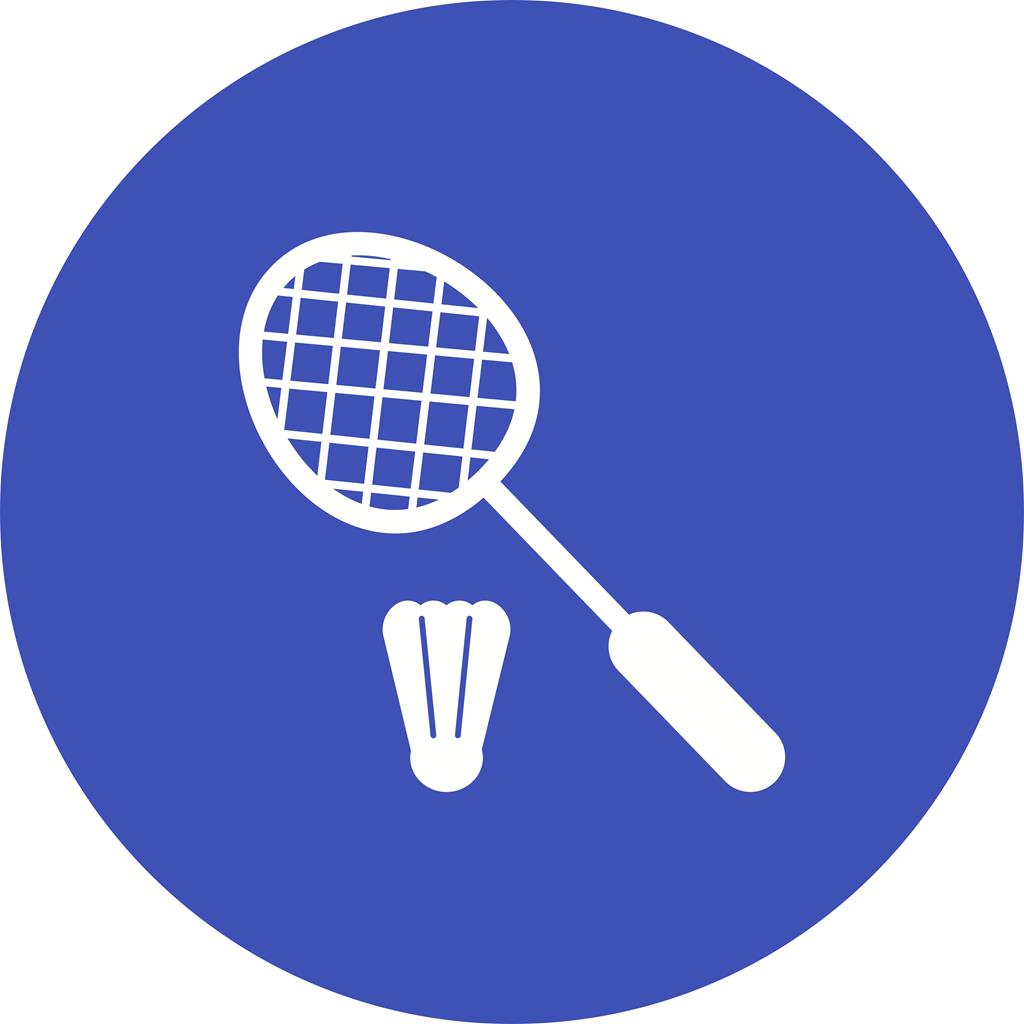 Badminton Flat Round Icon - IconBunny