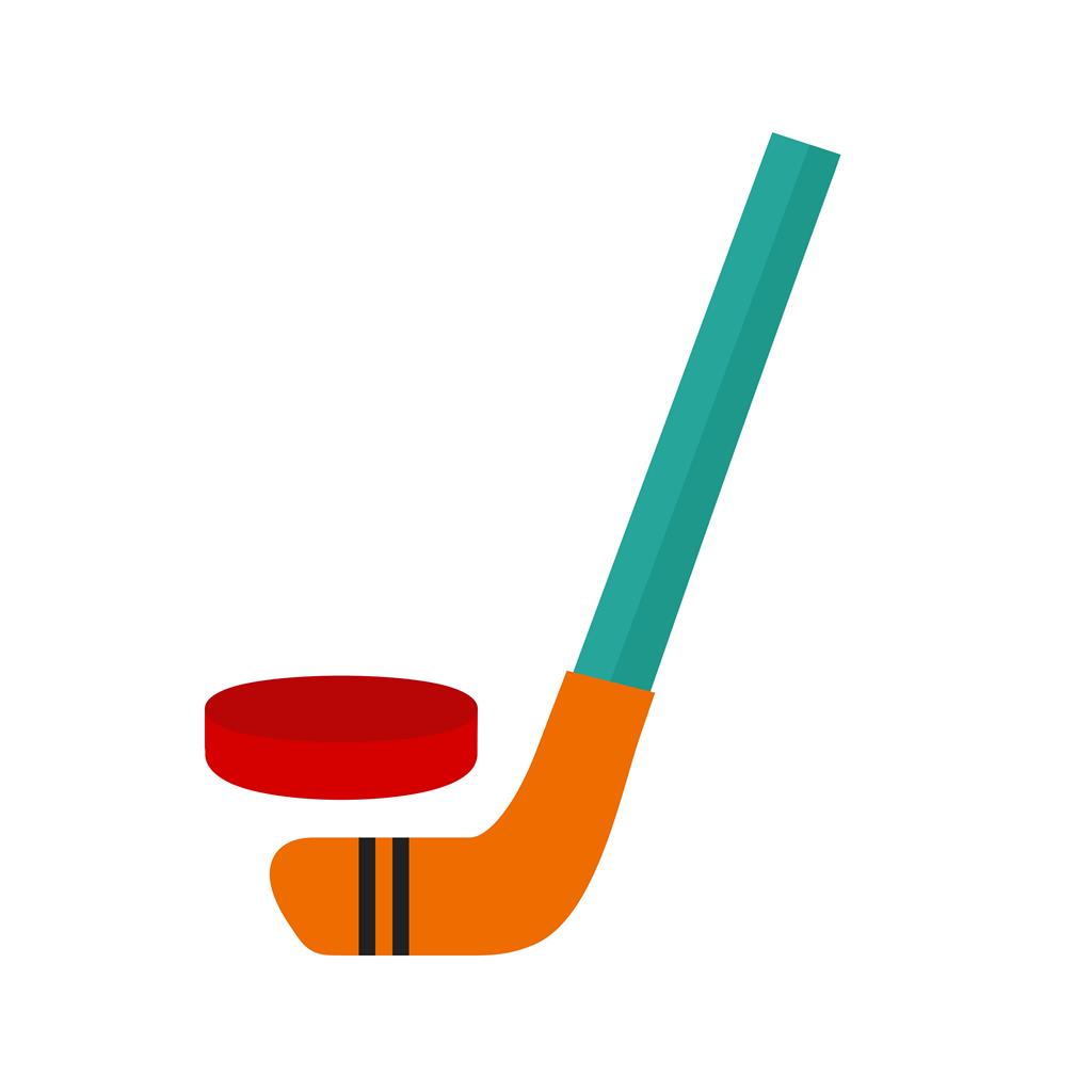 Hockey Flat Multicolor Icon - IconBunny