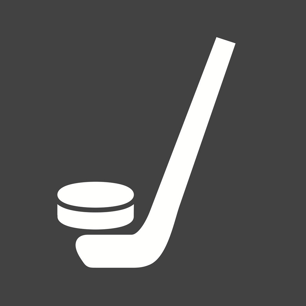Hockey Glyph Inverted Icon - IconBunny