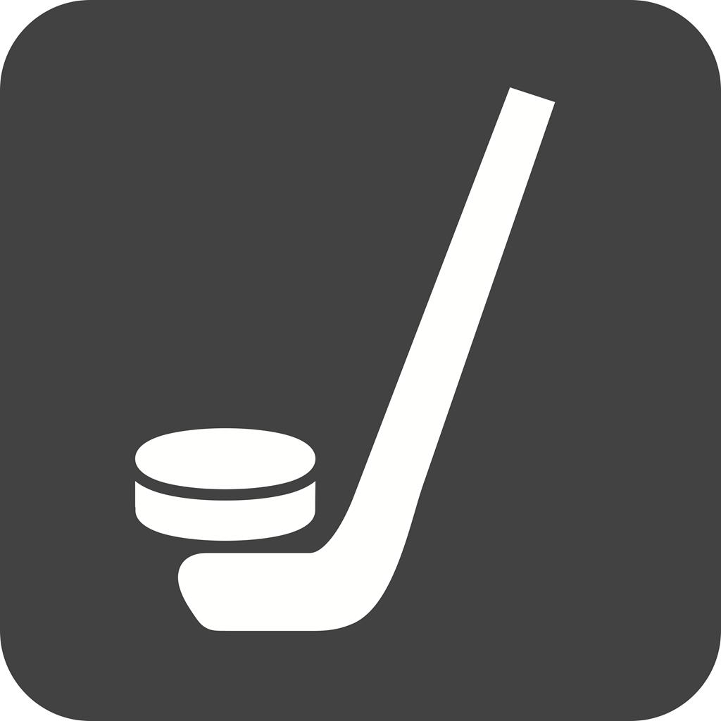 Hockey Flat Round Corner Icon - IconBunny