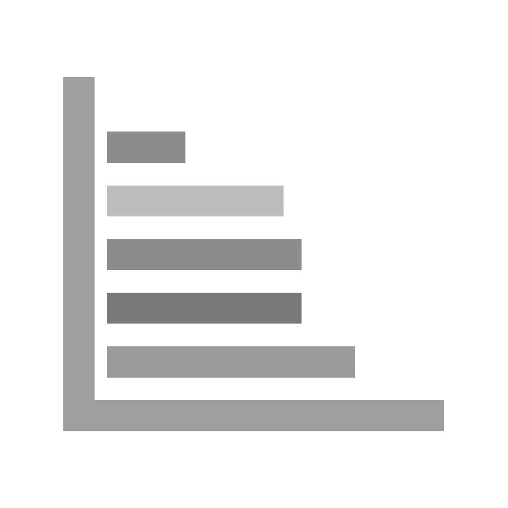 Horizontal Bar Graph Greyscale Icon